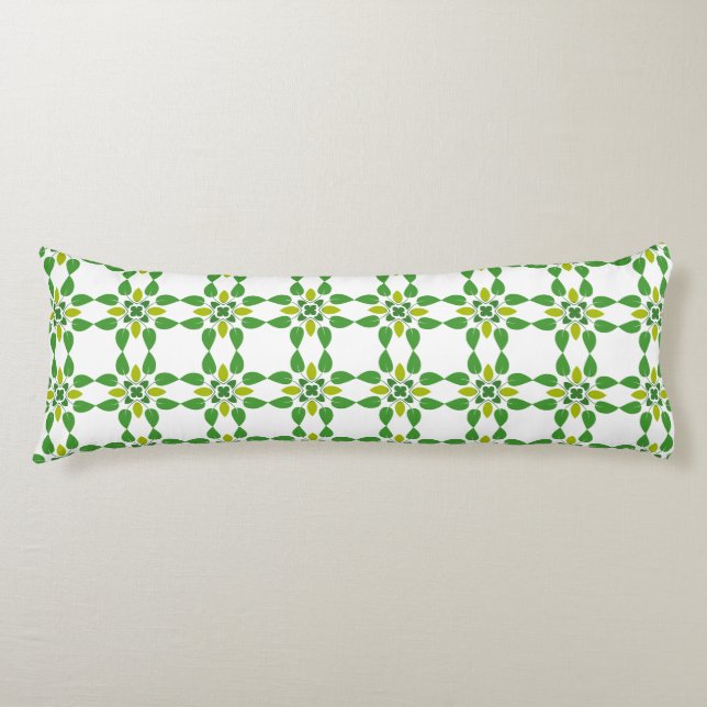 Leaf Pattern, Pattern Of Leaves, Green Leaves Body Pillow (Front)