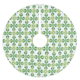 Leaf Pattern, Pattern Of Leaves, Green Leaves Brushed Polyester Tree Skirt
