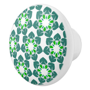 Leaf Pattern, Pattern Of Leaves, Green Leaves Ceramic Knob