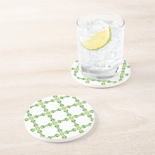Leaf Pattern, Pattern Of Leaves, Green Leaves Coaster