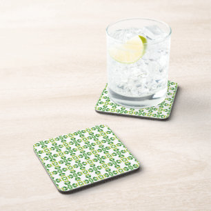 Leaf Pattern, Pattern Of Leaves, Green Leaves Coaster