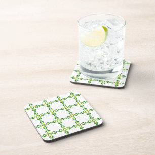 Leaf Pattern, Pattern Of Leaves, Green Leaves Coaster