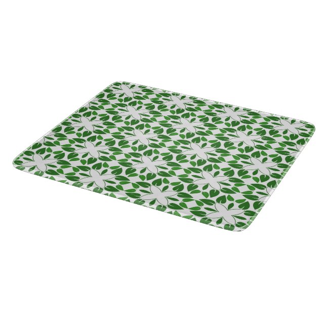 Leaf Pattern, Pattern Of Leaves, Green Leaves Cutting Board (Corner)