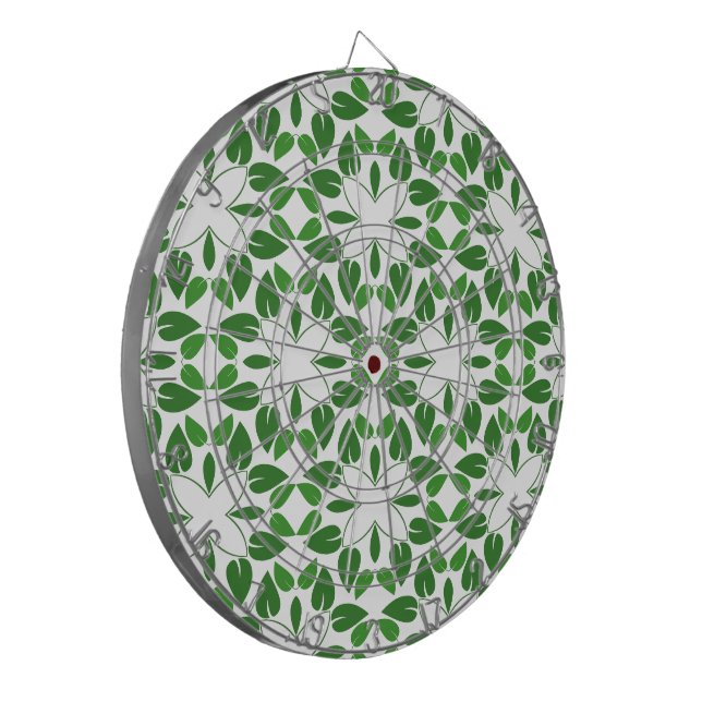 Leaf Pattern, Pattern Of Leaves, Green Leaves Dartboard (Front Left)