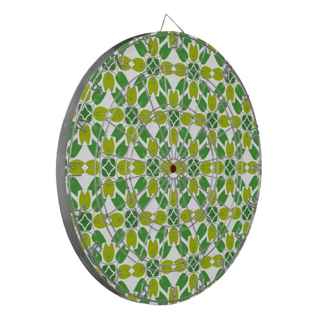 Leaf Pattern, Pattern Of Leaves, Green Leaves Dartboard (Front Left)