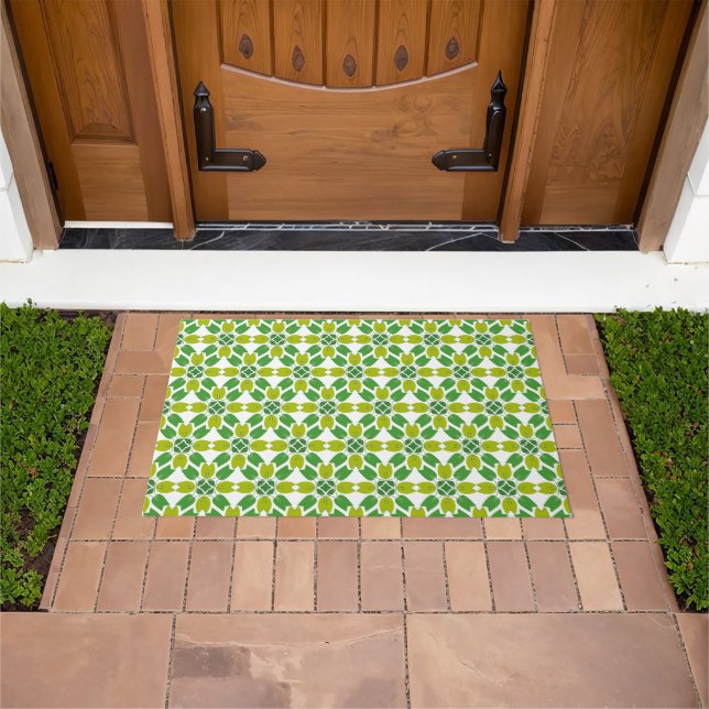 Leaf Pattern, Pattern Of Leaves, Green Leaves Doormat (Outdoor)