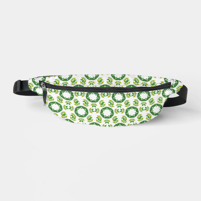 Leaf Pattern, Pattern Of Leaves, Green Leaves Fanny Pack (Front)