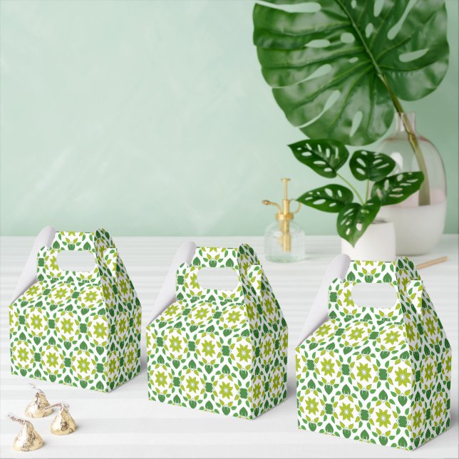 Leaf Pattern, Pattern Of Leaves, Green Leaves Favor Box (Multiple)