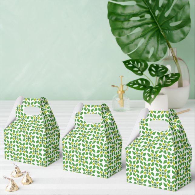 Leaf Pattern, Pattern Of Leaves, Green Leaves Favor Box (Multiple)