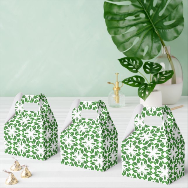 Leaf Pattern, Pattern Of Leaves, Green Leaves Favor Box (Multiple)