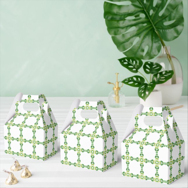 Leaf Pattern, Pattern Of Leaves, Green Leaves Favor Box (Multiple)