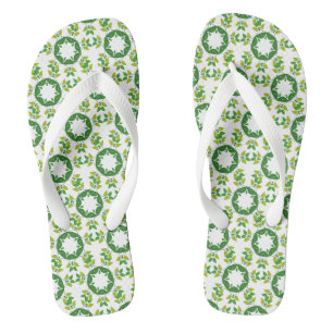 Leaf Pattern, Pattern Of Leaves, Green Leaves Flip Flops