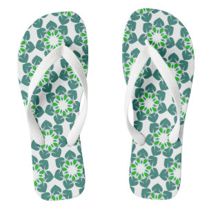 Leaf Pattern, Pattern Of Leaves, Green Leaves Flip Flops
