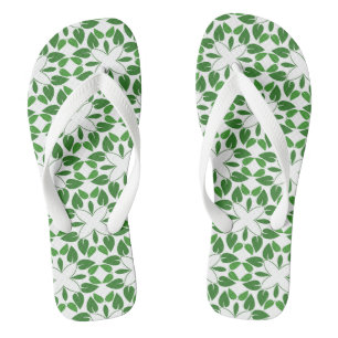 Leaf Pattern, Pattern Of Leaves, Green Leaves Flip Flops