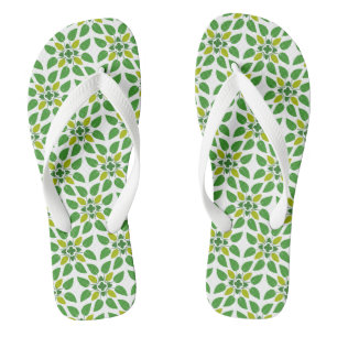Leaf Pattern, Pattern Of Leaves, Green Leaves Flip Flops