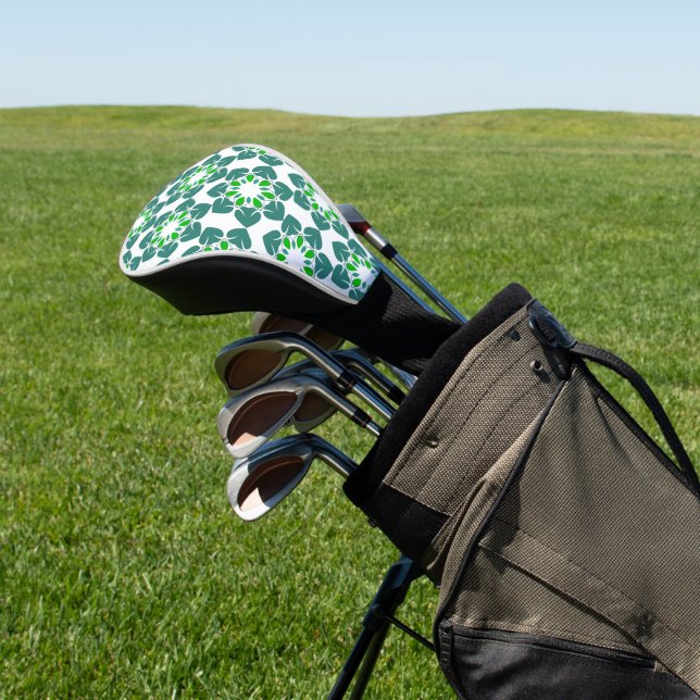 Leaf Pattern, Pattern Of Leaves, Green Leaves Golf Head Cover (In Situ)