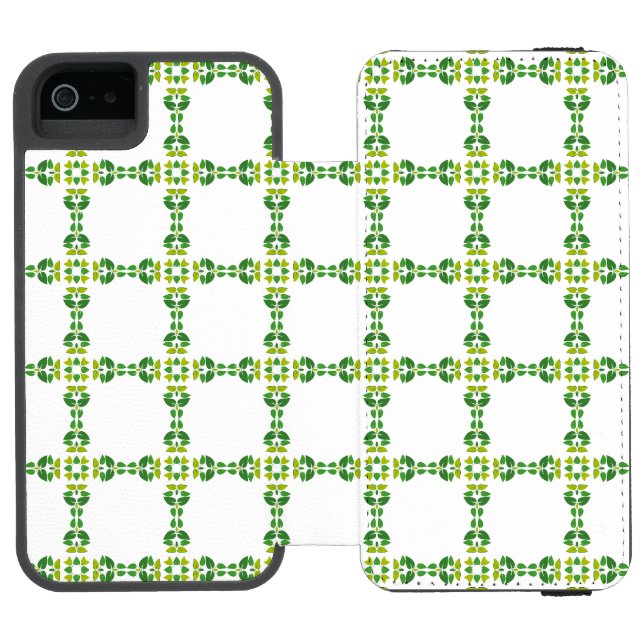 Leaf Pattern, Pattern Of Leaves, Green Leaves Incipio iPhone Wallet Case (Folio Open)
