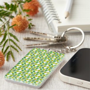 Leaf Pattern, Pattern Of Leaves, Green Leaves Keychain