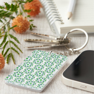 Leaf Pattern, Pattern Of Leaves, Green Leaves Keychain