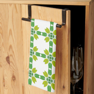 Leaf Pattern, Pattern Of Leaves, Green Leaves Kitchen Towel