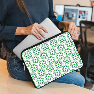 Leaf Pattern, Pattern Of Leaves, Green Leaves Laptop Sleeve