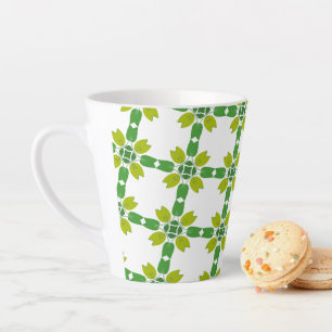 Leaf Pattern, Pattern Of Leaves, Green Leaves Latte Mug