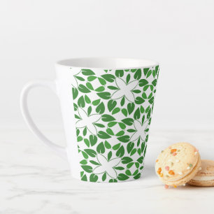 Leaf Pattern, Pattern Of Leaves, Green Leaves Latte Mug