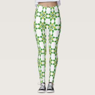 Leaf Pattern, Pattern Of Leaves, Green Leaves Leggings