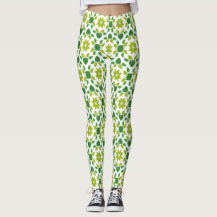 Leaf Pattern, Pattern Of Leaves, Green Leaves Leggings