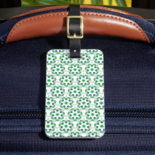 Leaf Pattern, Pattern Of Leaves, Green Leaves Luggage Tag