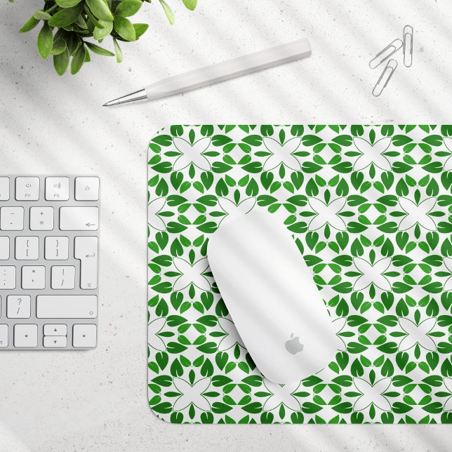 Leaf Pattern, Pattern Of Leaves, Green Leaves Mouse Pad (Creator Uploaded)