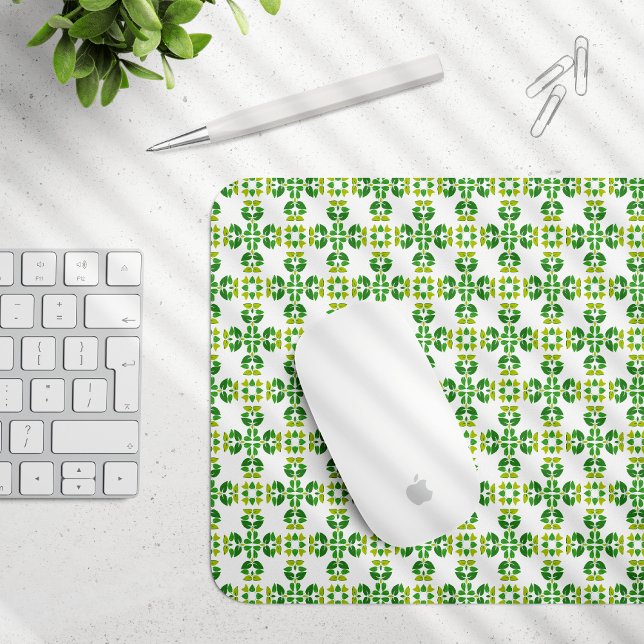 Leaf Pattern, Pattern Of Leaves, Green Leaves Mouse Pad (Creator Uploaded)