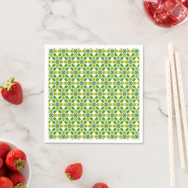 Leaf Pattern, Pattern Of Leaves, Green Leaves Napkin (Insitu)
