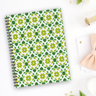Leaf Pattern, Pattern Of Leaves, Green Leaves Notebook