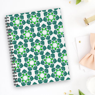 Leaf Pattern, Pattern Of Leaves, Green Leaves Notebook