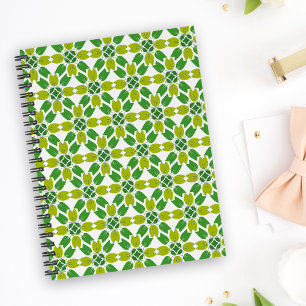 Leaf Pattern, Pattern Of Leaves, Green Leaves Notebook