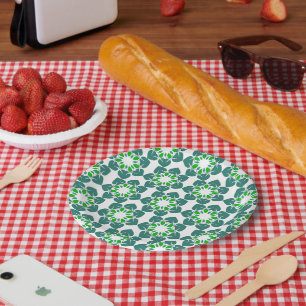 Leaf Pattern, Pattern Of Leaves, Green Leaves Paper Plate