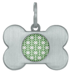 Leaf Pattern, Pattern Of Leaves, Green Leaves Pet ID Tag