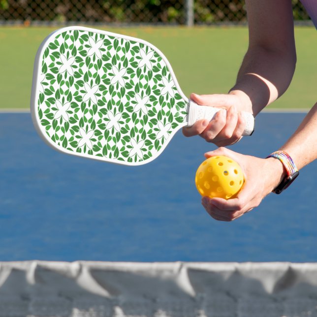 Leaf Pattern, Pattern Of Leaves, Green Leaves Pickleball Paddle (Insitu)
