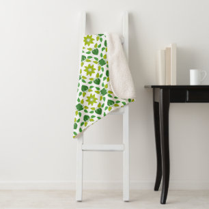 Leaf Pattern, Pattern Of Leaves, Green Leaves Sherpa Blanket