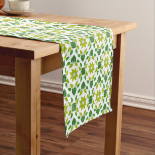 Leaf Pattern, Pattern Of Leaves, Green Leaves Short Table Runner