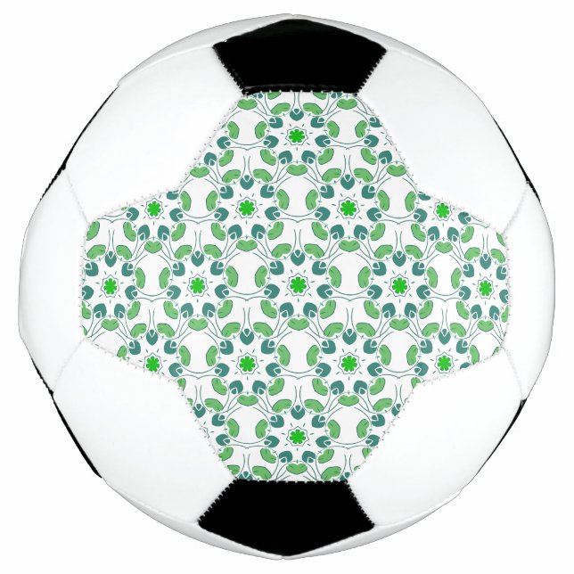 Leaf Pattern, Pattern Of Leaves, Green Leaves Soccer Ball (Front)