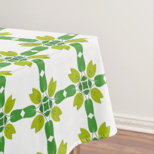 Leaf Pattern, Pattern Of Leaves, Green Leaves Tablecloth