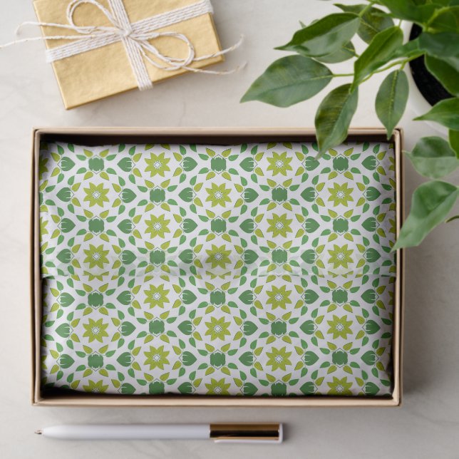 Leaf Pattern, Pattern Of Leaves, Green Leaves Tissue Paper (Gift)