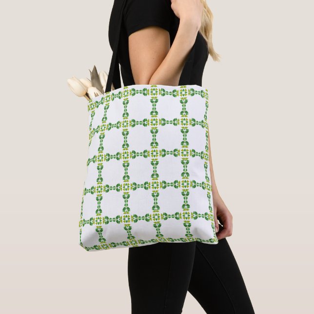 Leaf Pattern, Pattern Of Leaves, Green Leaves Tote Bag (Close Up)