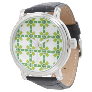 Leaf Pattern, Pattern Of Leaves, Green Leaves Watch