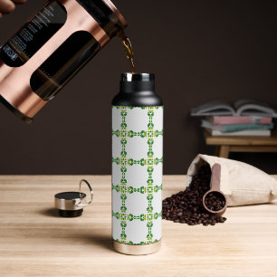 Leaf Pattern, Pattern Of Leaves, Green Leaves Water Bottle