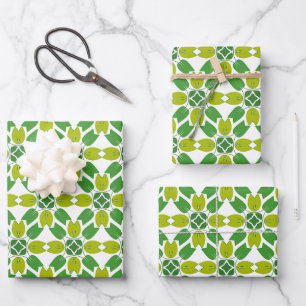 Leaf Pattern, Pattern Of Leaves, Green Leaves Wrapping Paper Sheet