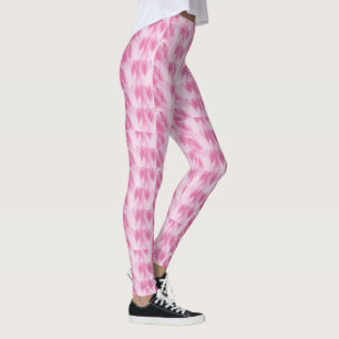 leaf Pattern, pink Leggings