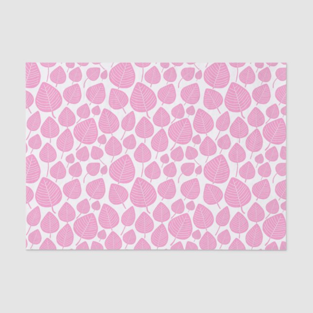 Leaf Pattern - Pink Tissue Paper (Front)